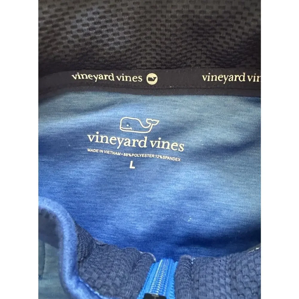 Vineyard Vines 1/4 Zip Pullover Men's Size Large Fleece Lined Jacket Blue